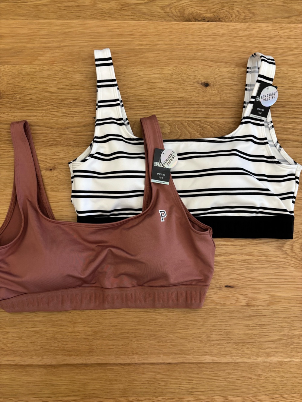 Lot of 2 VS Pink Ultimate Lightly Lined Sports Bras Sz Large NWT
